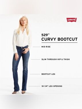 Levi's Curvy Bootcut Jeans in Classic Blue Size 32